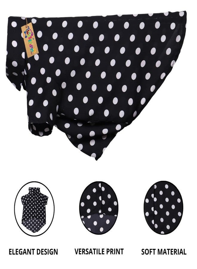 Western Era Cotton Printed Breathable Basic Vest Dog Shirt, Super Soft Shirt, Cute Lightweight Thin Shirt for Your Furries, Ultra Comfort Dog Apparel (Polka Black) (Large - 20inch) - Image 2